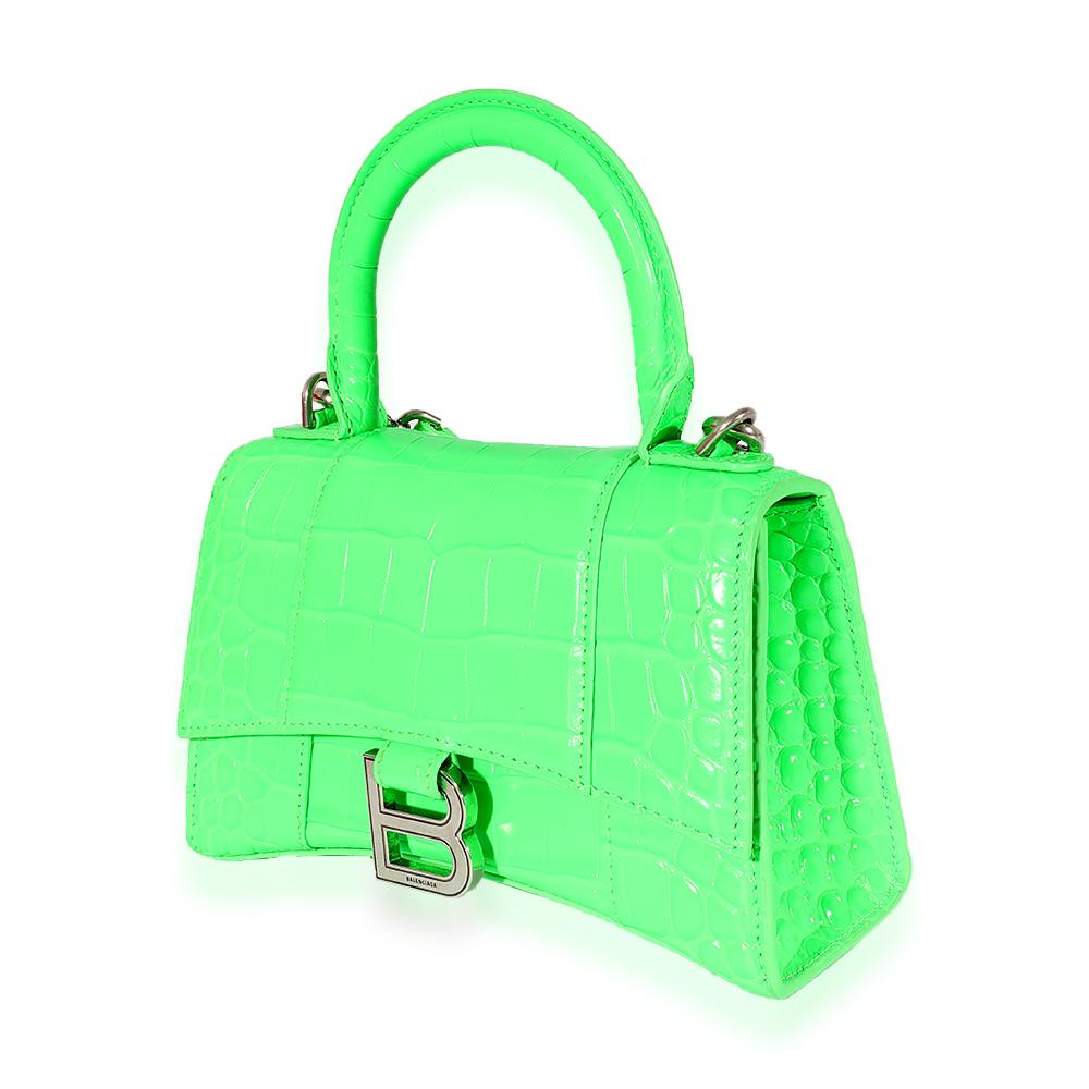 Green Leather Balenciaga Hourglass