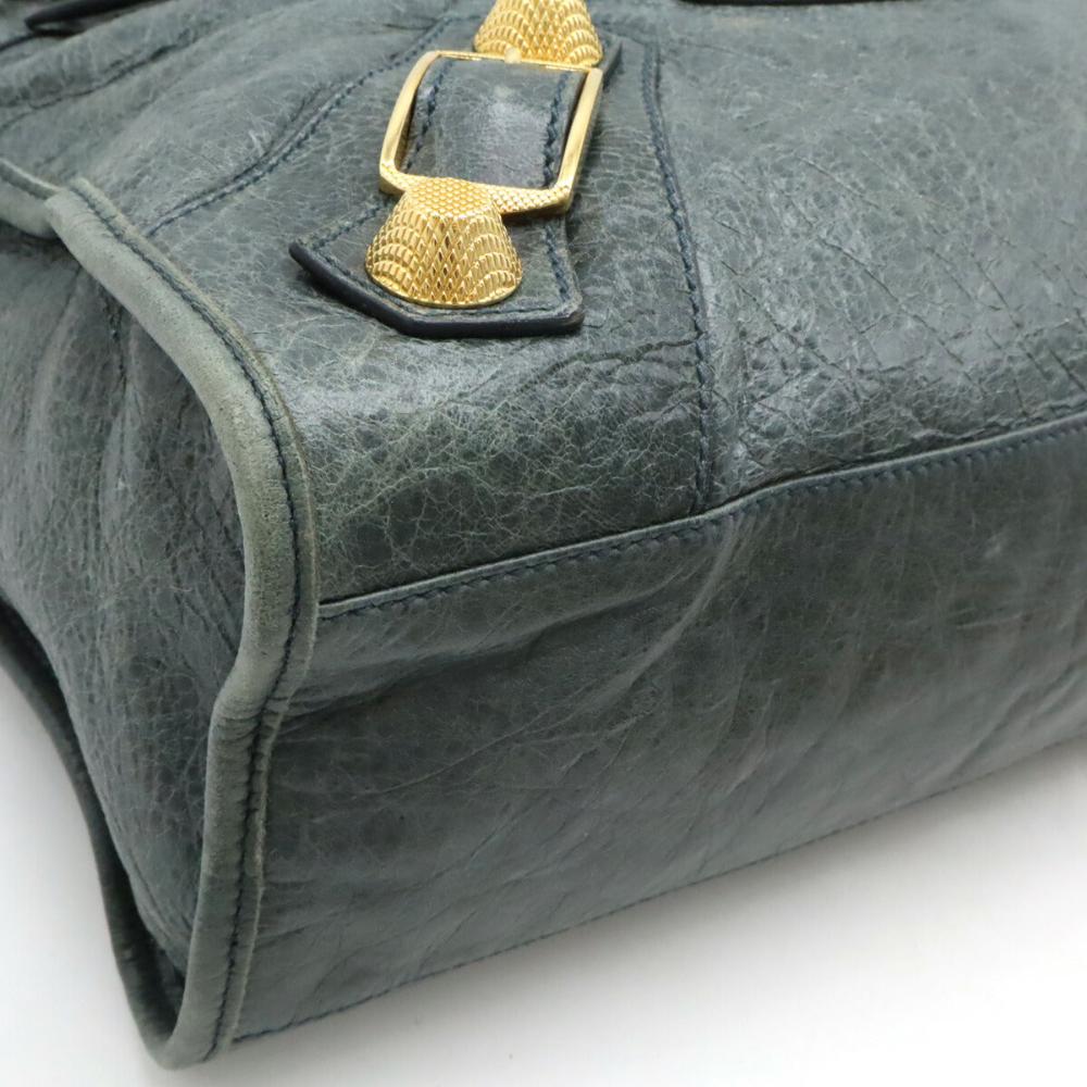 Green Leather Balenciaga Giant