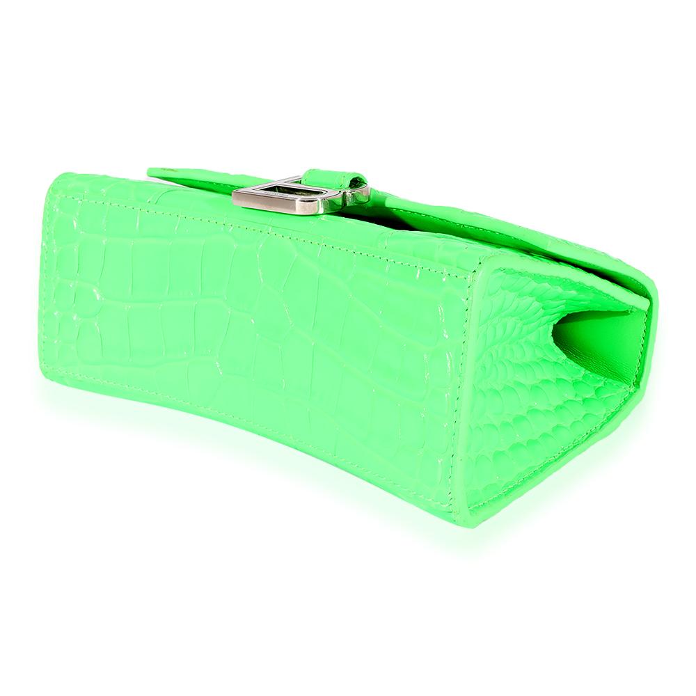 Green Leather Balenciaga Hourglass