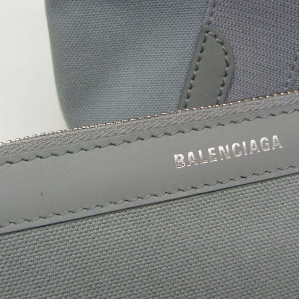 Grey Leather Balenciaga Cabas