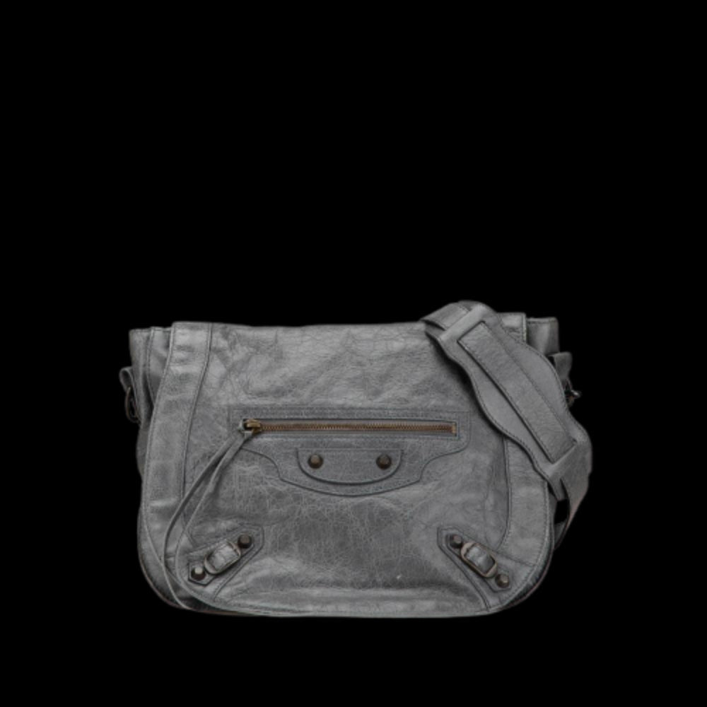 Grey Leather Balenciaga Crossbody Bag