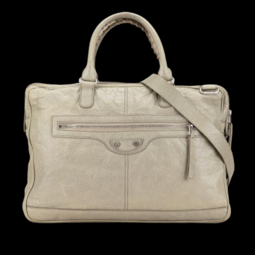 Grey Leather Balenciaga Handbag