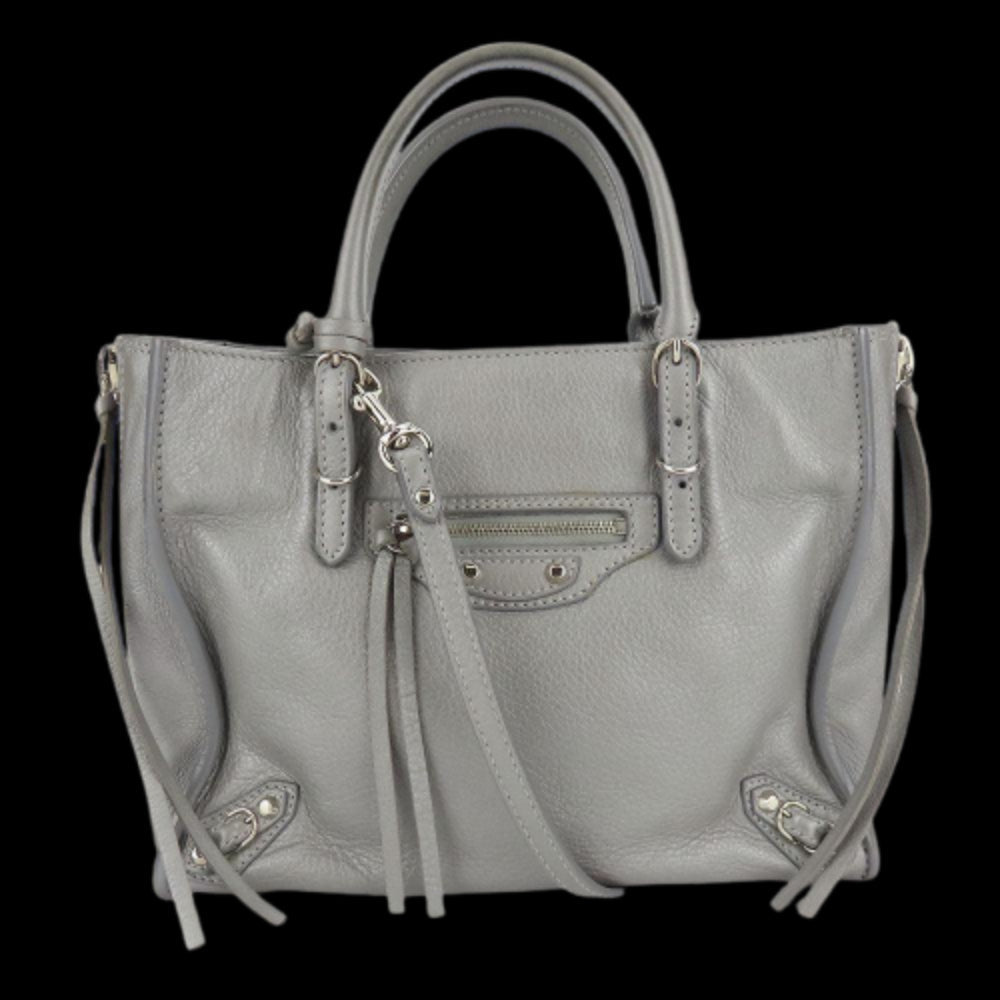 Grey Leather Balenciaga Handbag