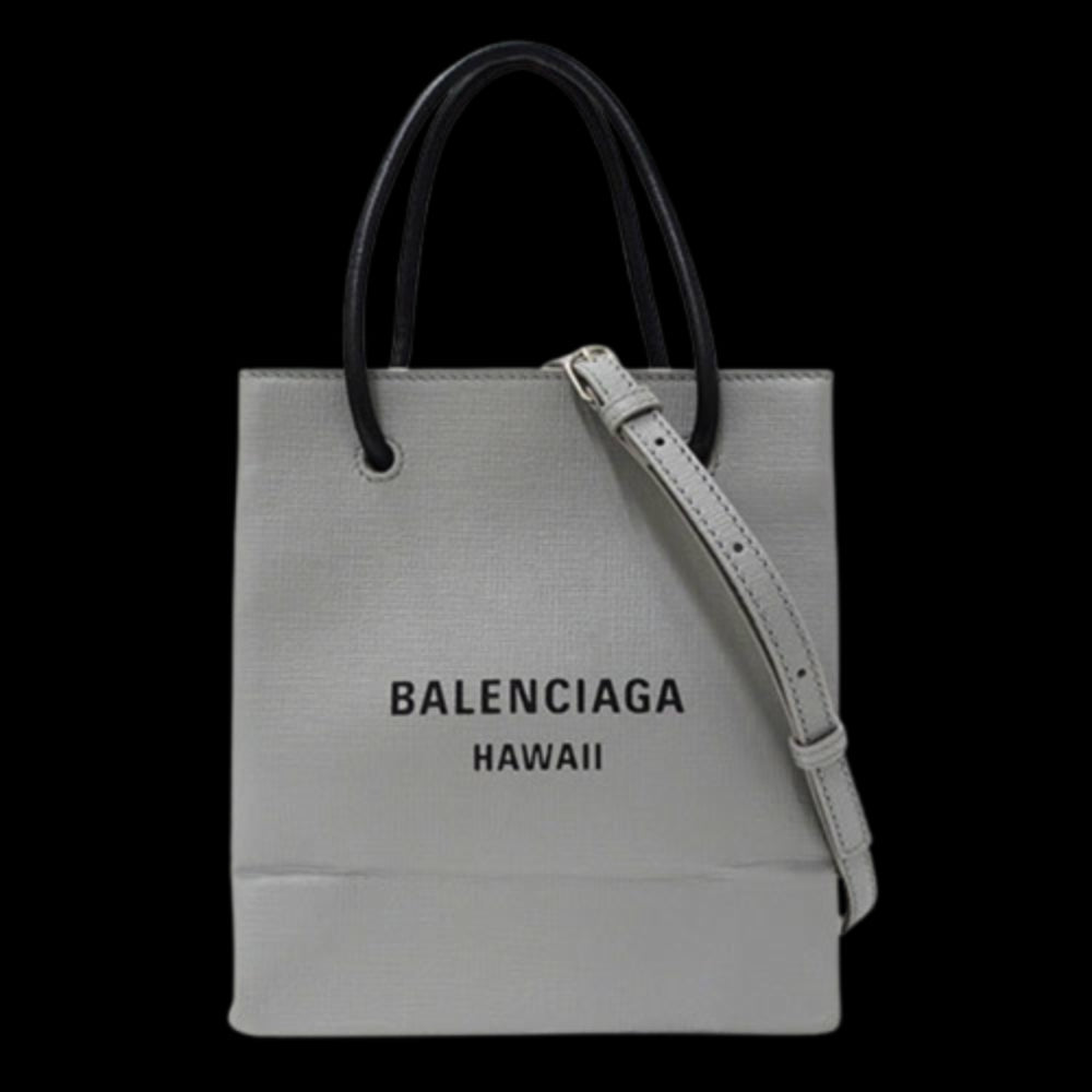Grey Leather Balenciaga Tote