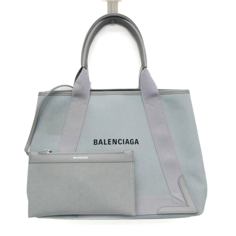 Grey Leather Balenciaga Cabas