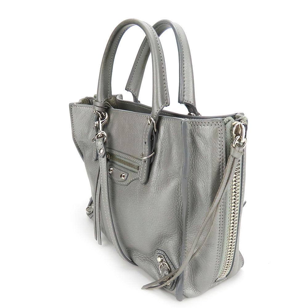 Grey Leather Balenciaga Handbag