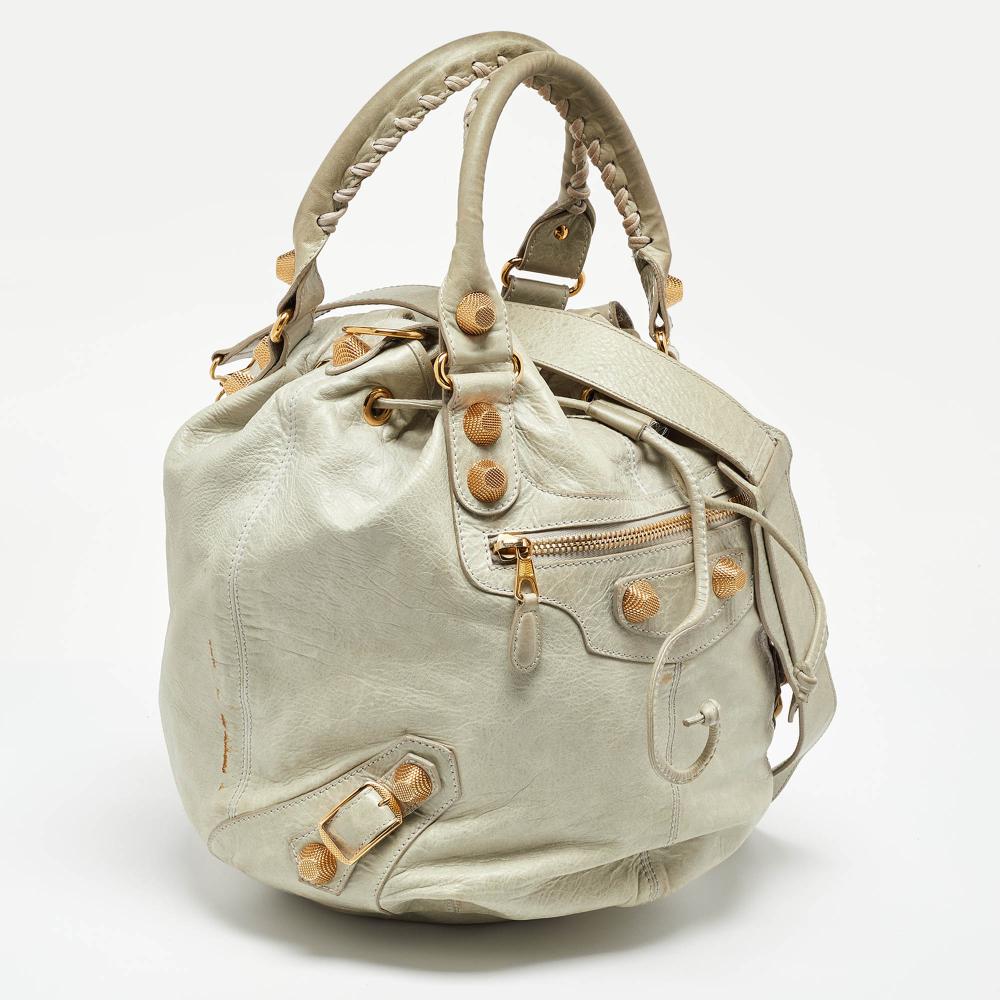 Grey Leather Balenciaga Handbag