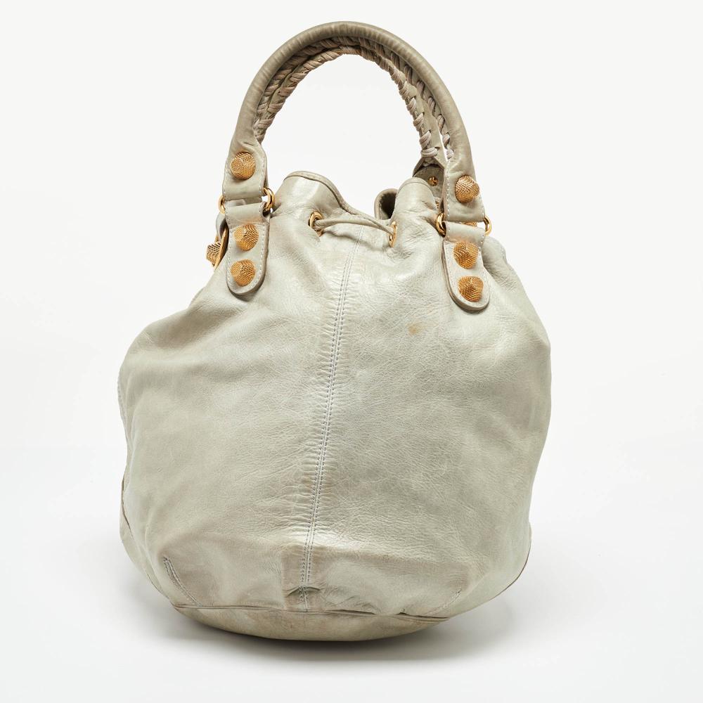 Grey Leather Balenciaga Handbag