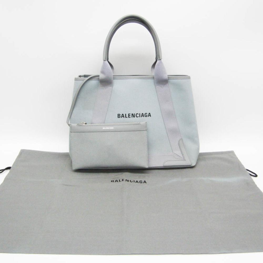 Grey Leather Balenciaga Cabas