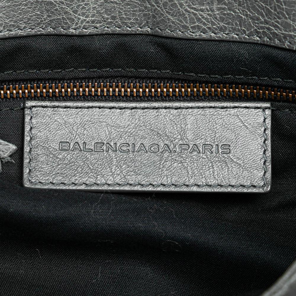 Grey Leather Balenciaga Crossbody Bag