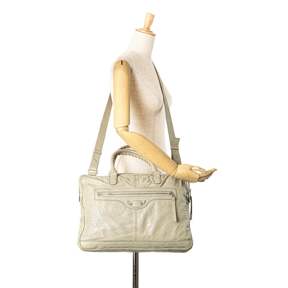 Grey Leather Balenciaga Handbag