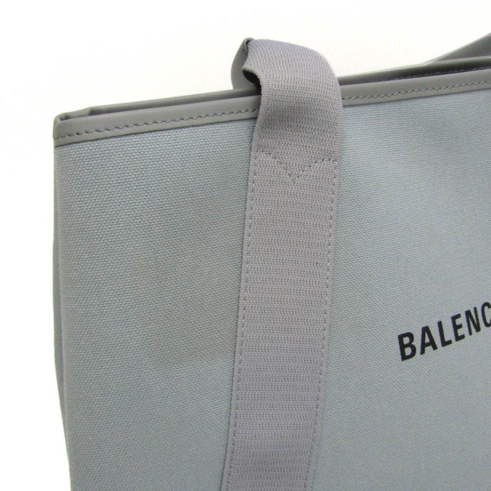 Grey Leather Balenciaga Cabas