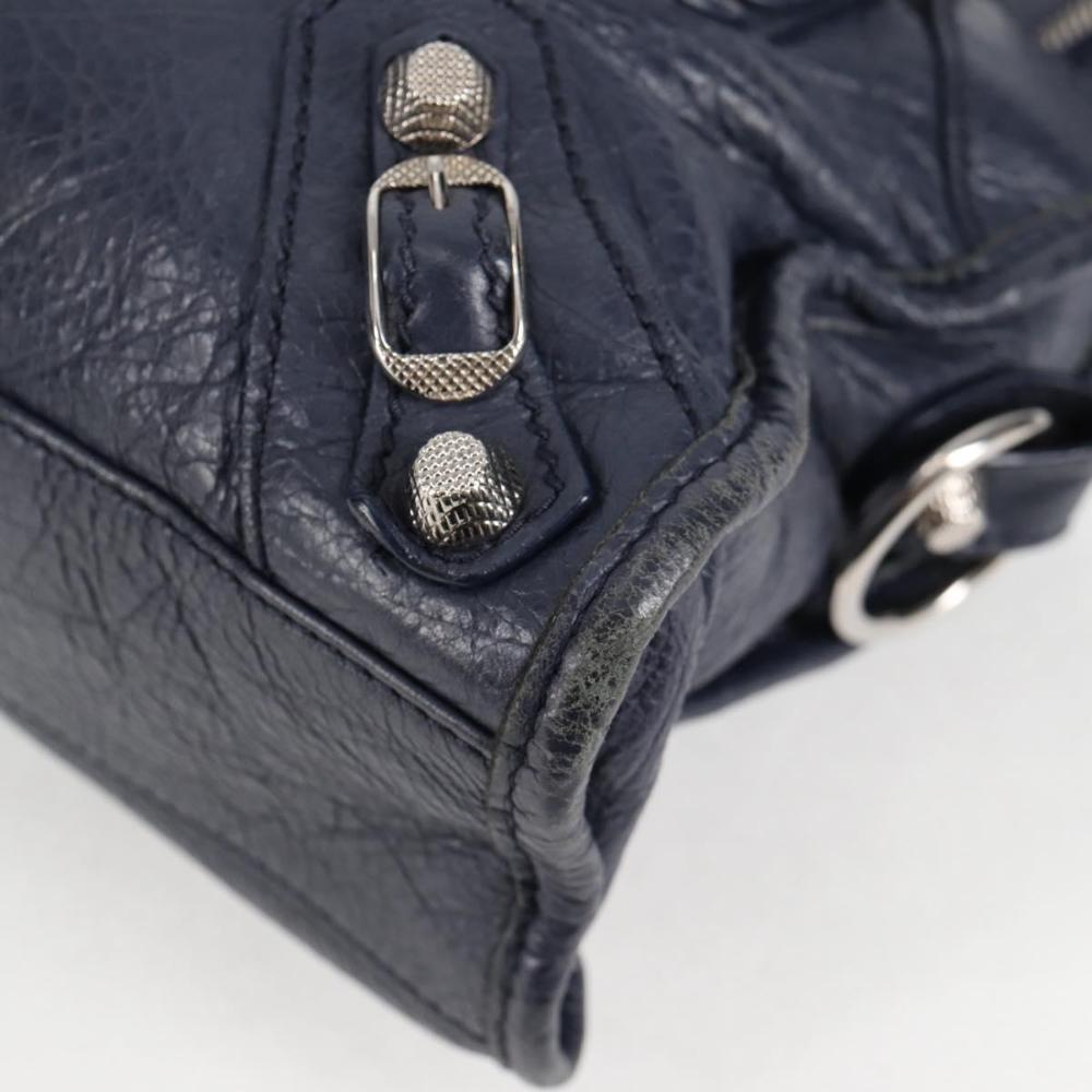Navy Leather Balenciaga City