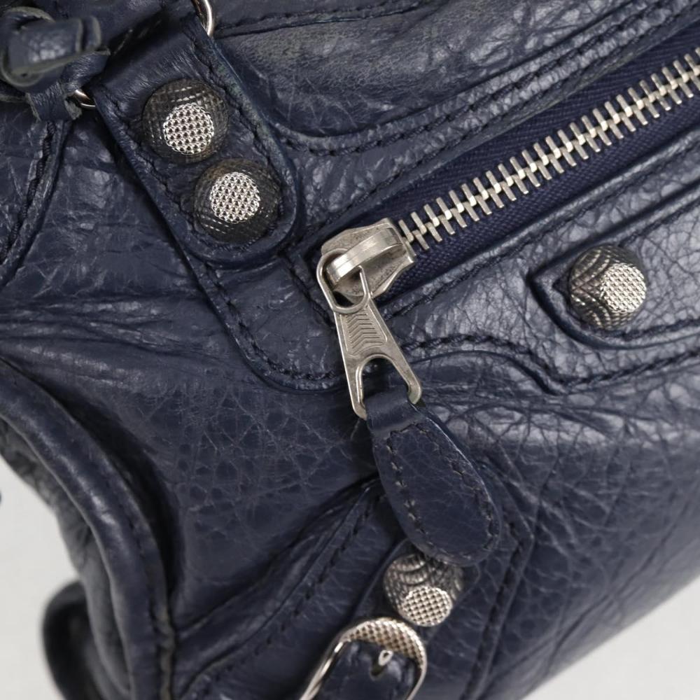 Navy Leather Balenciaga City