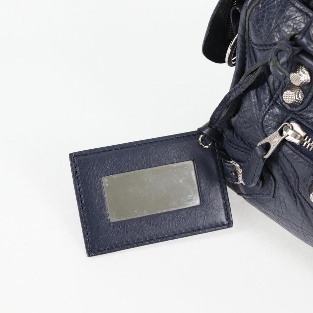 Navy Leather Balenciaga City
