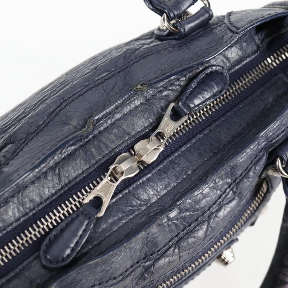 Navy Leather Balenciaga City