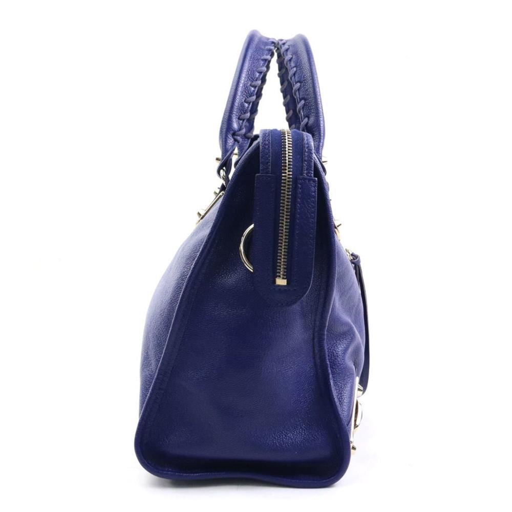 Navy Leather Balenciaga Shoulder Bag
