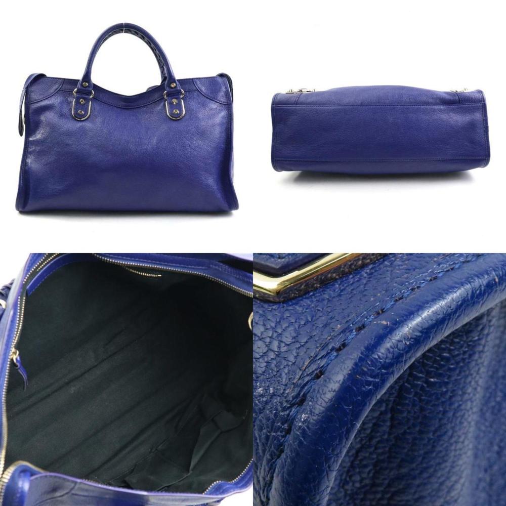 Navy Leather Balenciaga Shoulder Bag
