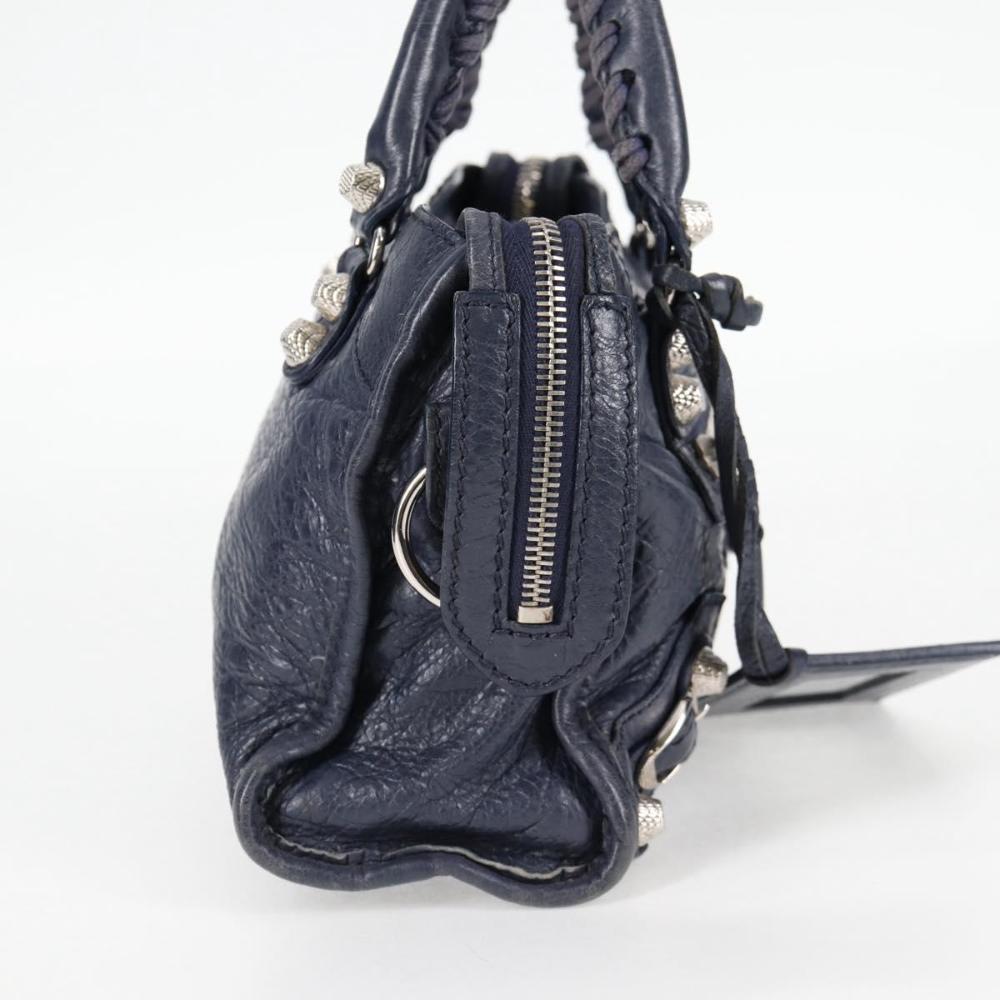 Navy Leather Balenciaga City