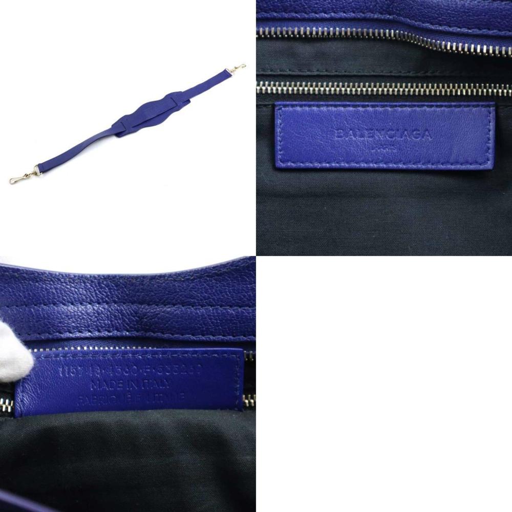Navy Leather Balenciaga Shoulder Bag