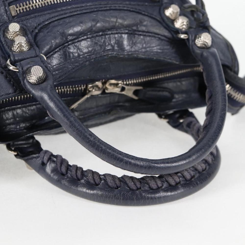 Navy Leather Balenciaga City