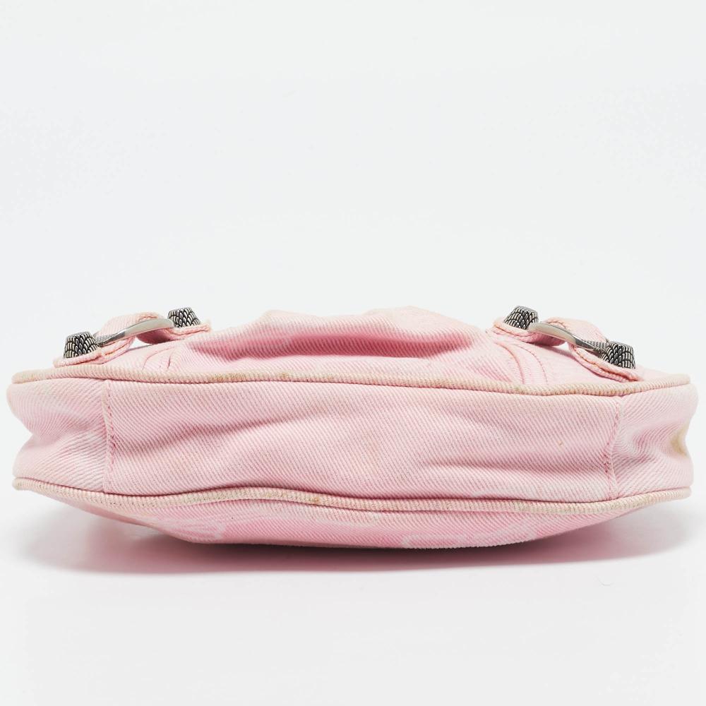 Pink Denim Balenciaga Shoulder Bag