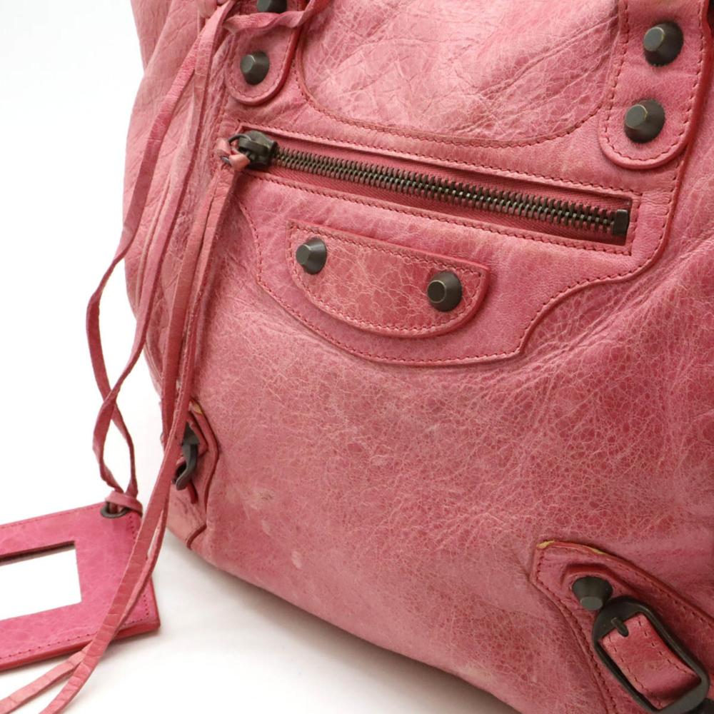 Pink Leather Balenciaga City
