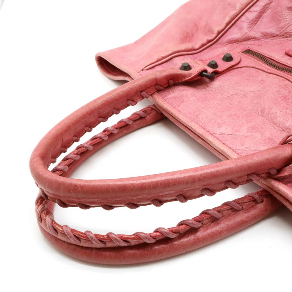 Pink Leather Balenciaga Tote