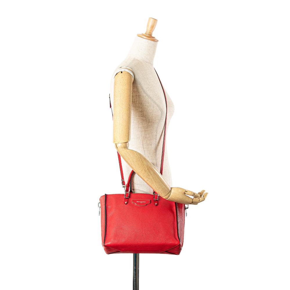 Red Leather Balenciaga Papier