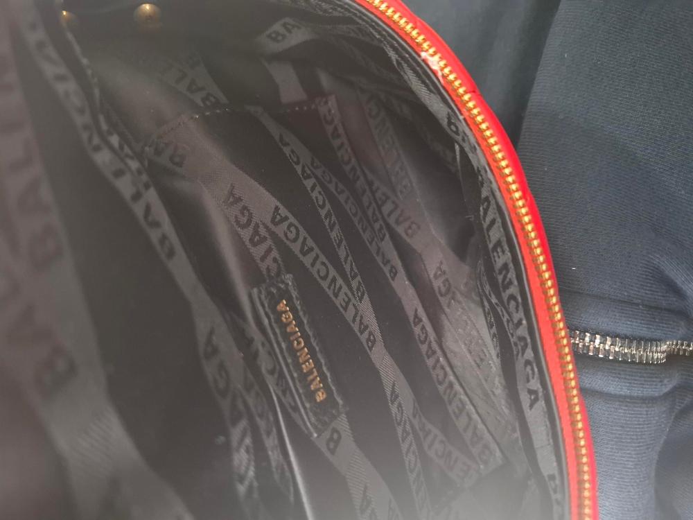 Red Leather Balenciaga Belt Bag