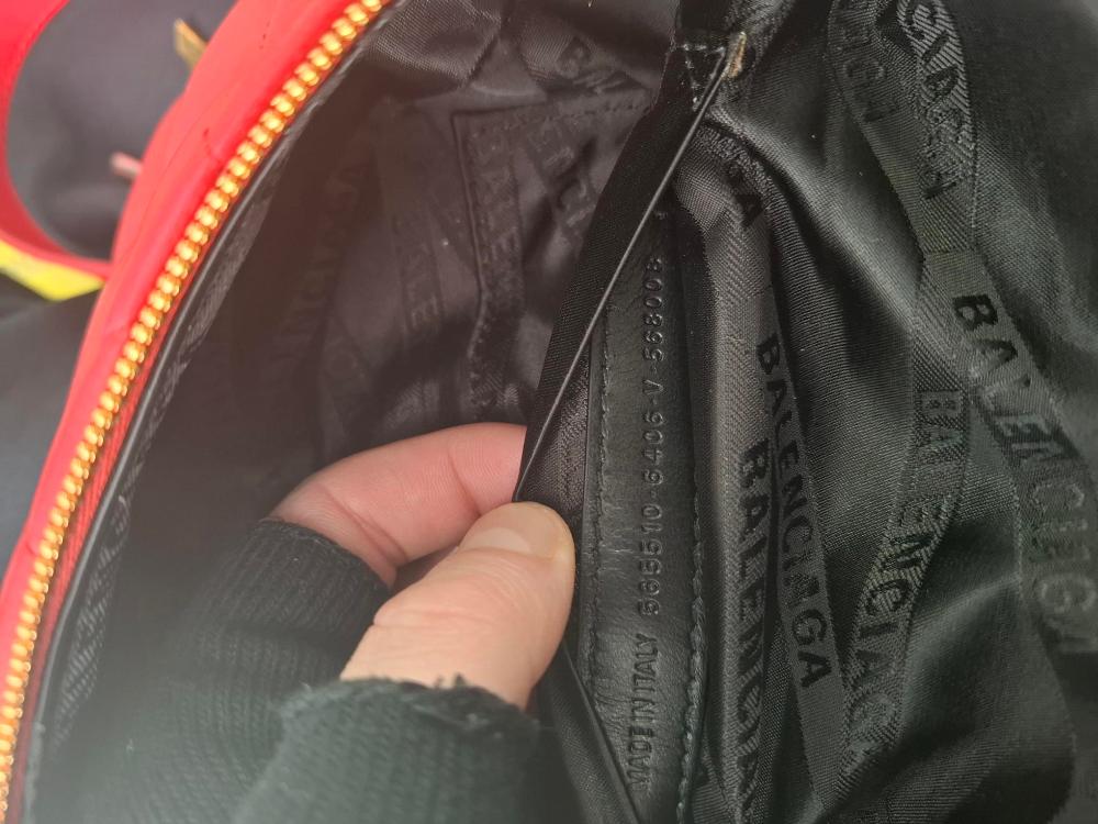 Red Leather Balenciaga Belt Bag