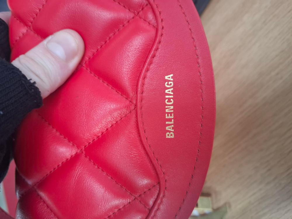 Red Leather Balenciaga Belt Bag