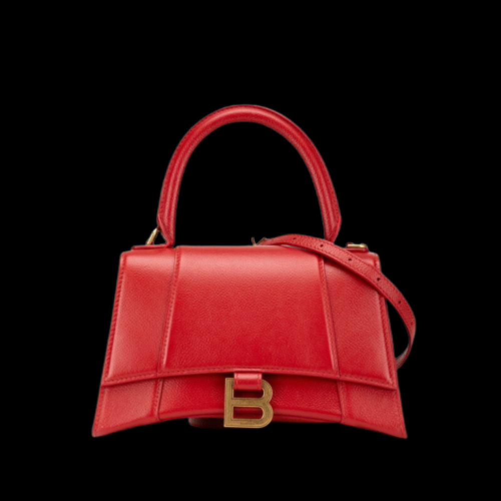 Red Leather Balenciaga Hourglass