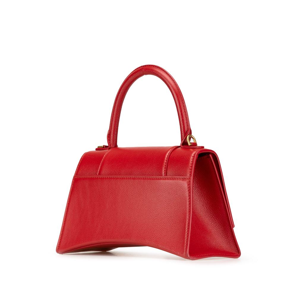 Red Leather Balenciaga Hourglass