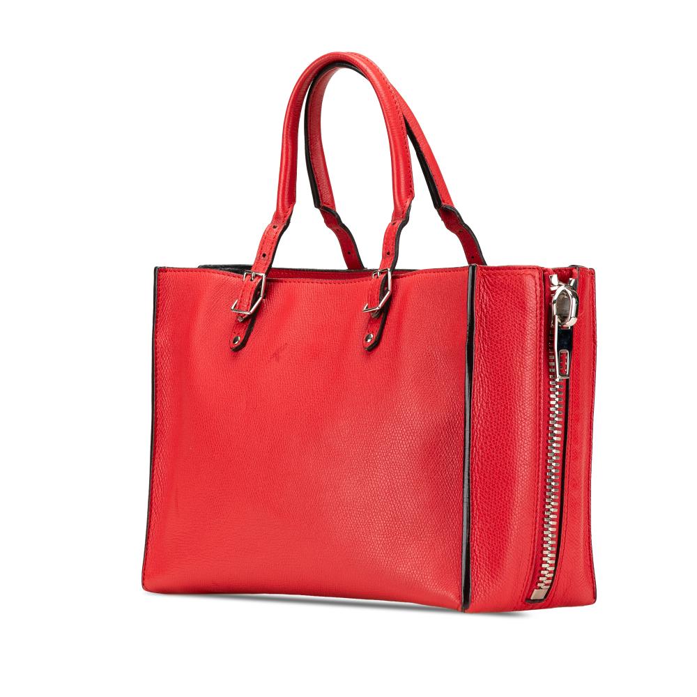 Red Leather Balenciaga Papier