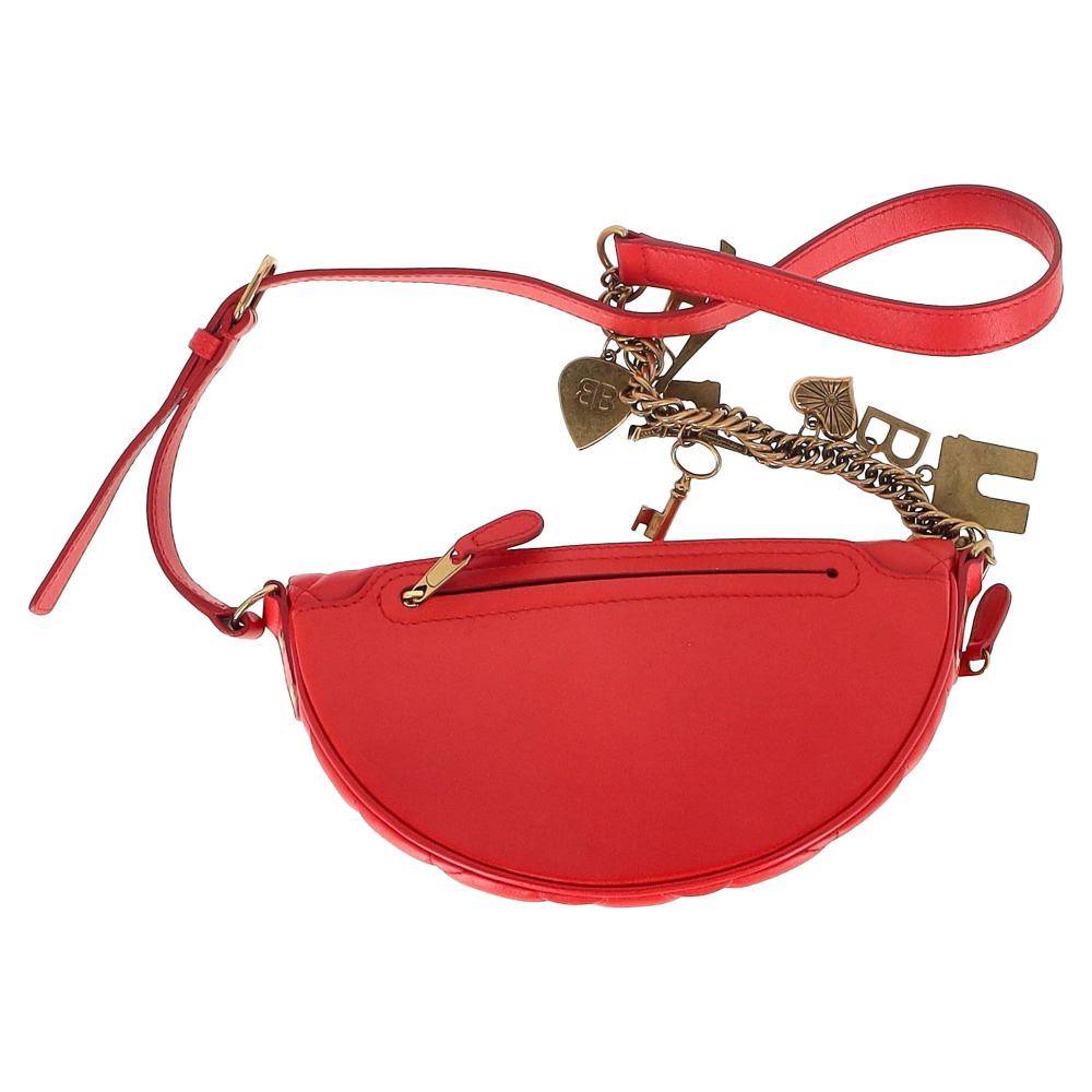 Red Leather Balenciaga Belt Bag