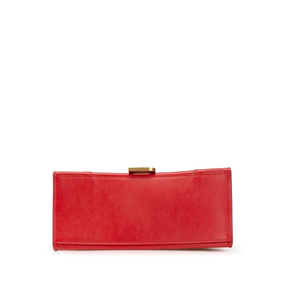 Red Leather Balenciaga Hourglass