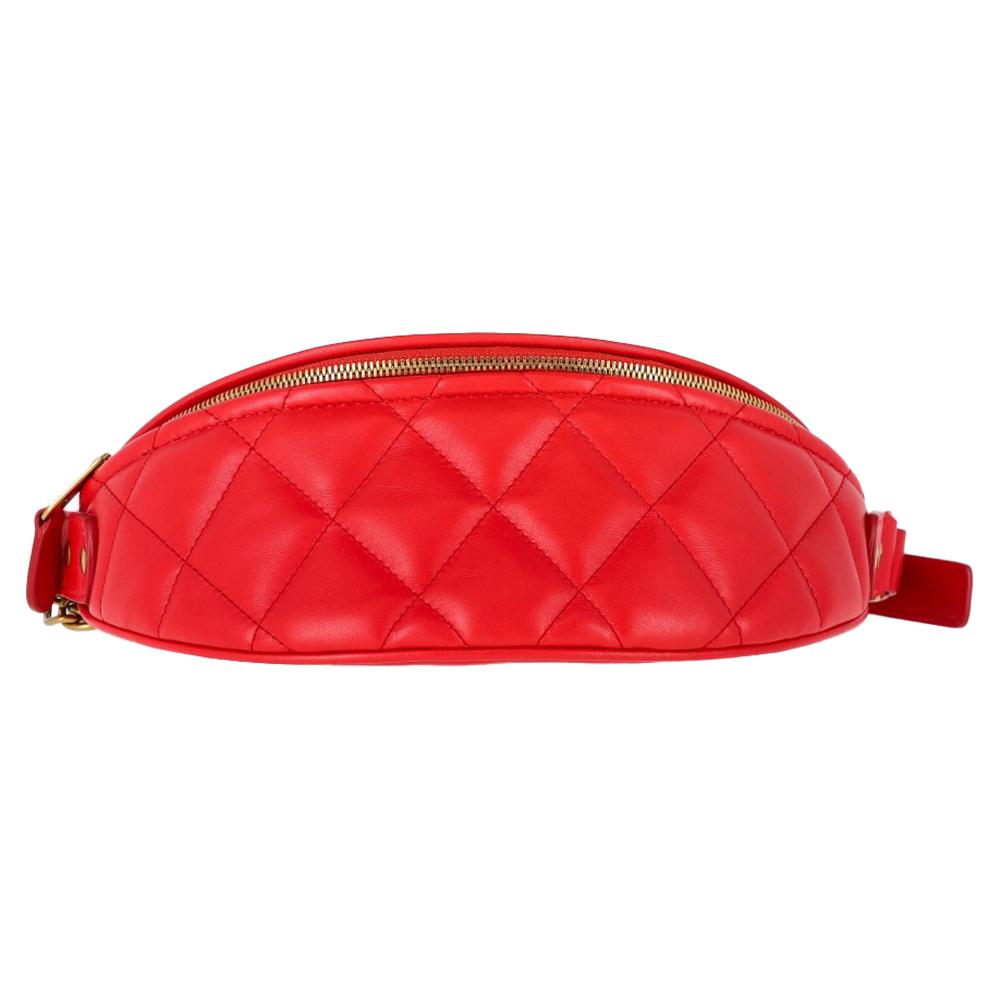 Red Leather Balenciaga Belt Bag