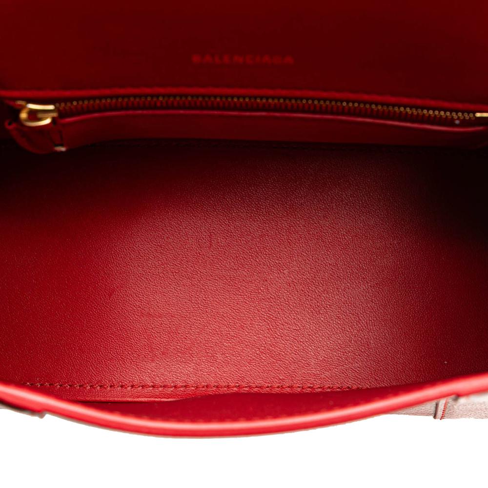 Red Leather Balenciaga Hourglass