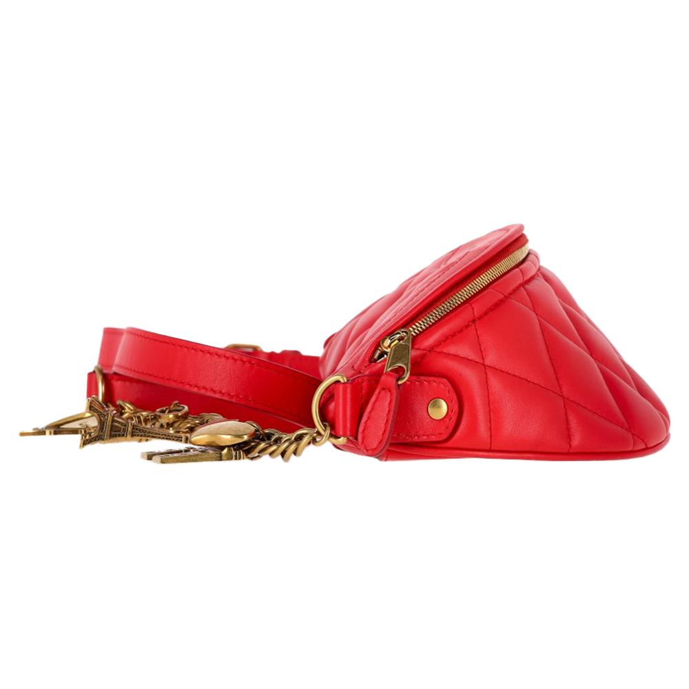 Red Leather Balenciaga Belt Bag