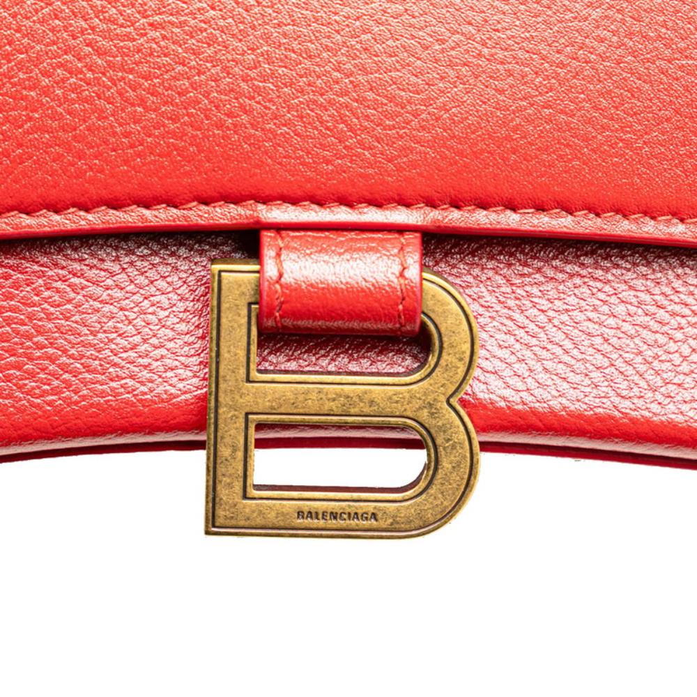 Red Leather Balenciaga Hourglass