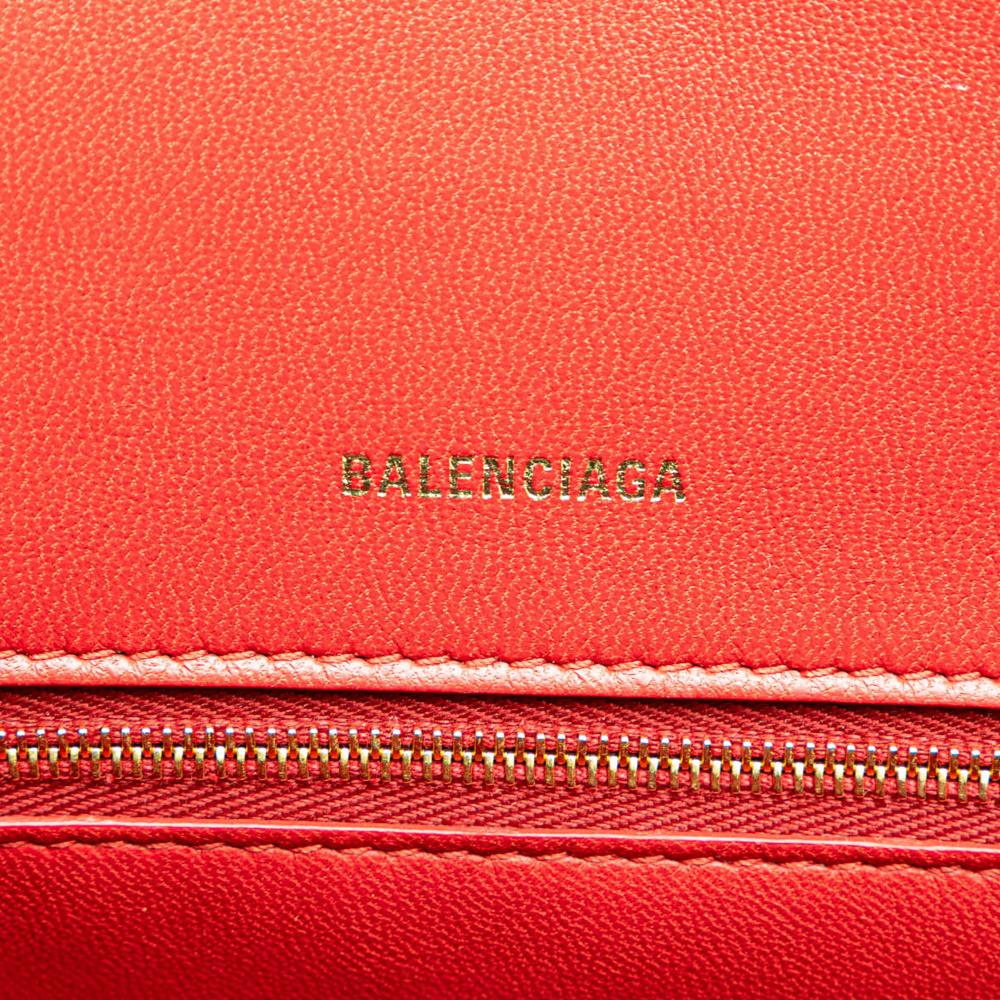 Red Leather Balenciaga Hourglass