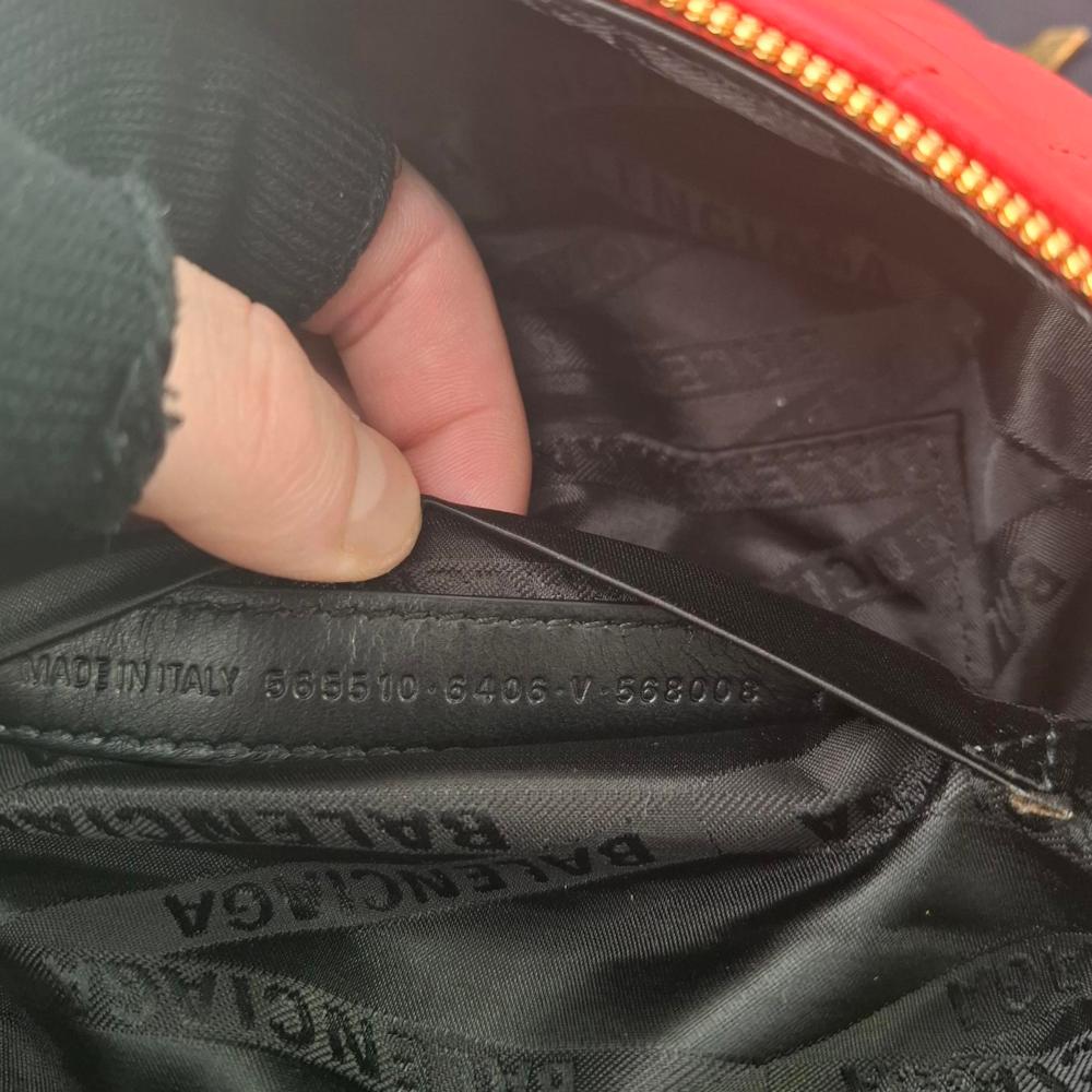 Red Leather Balenciaga Belt Bag