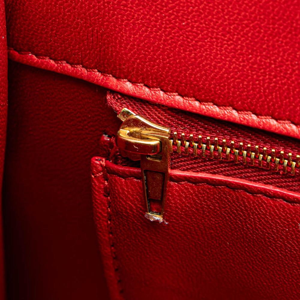 Red Leather Balenciaga Hourglass