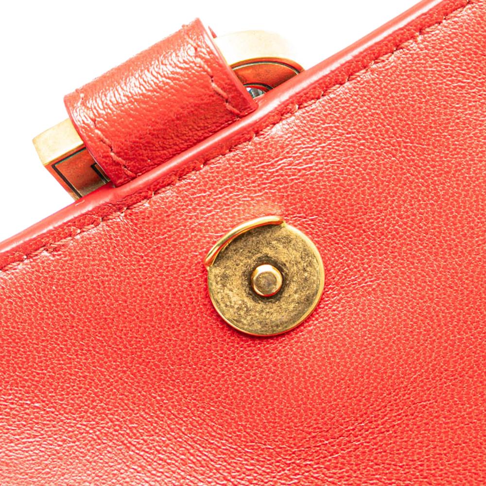 Red Leather Balenciaga Hourglass