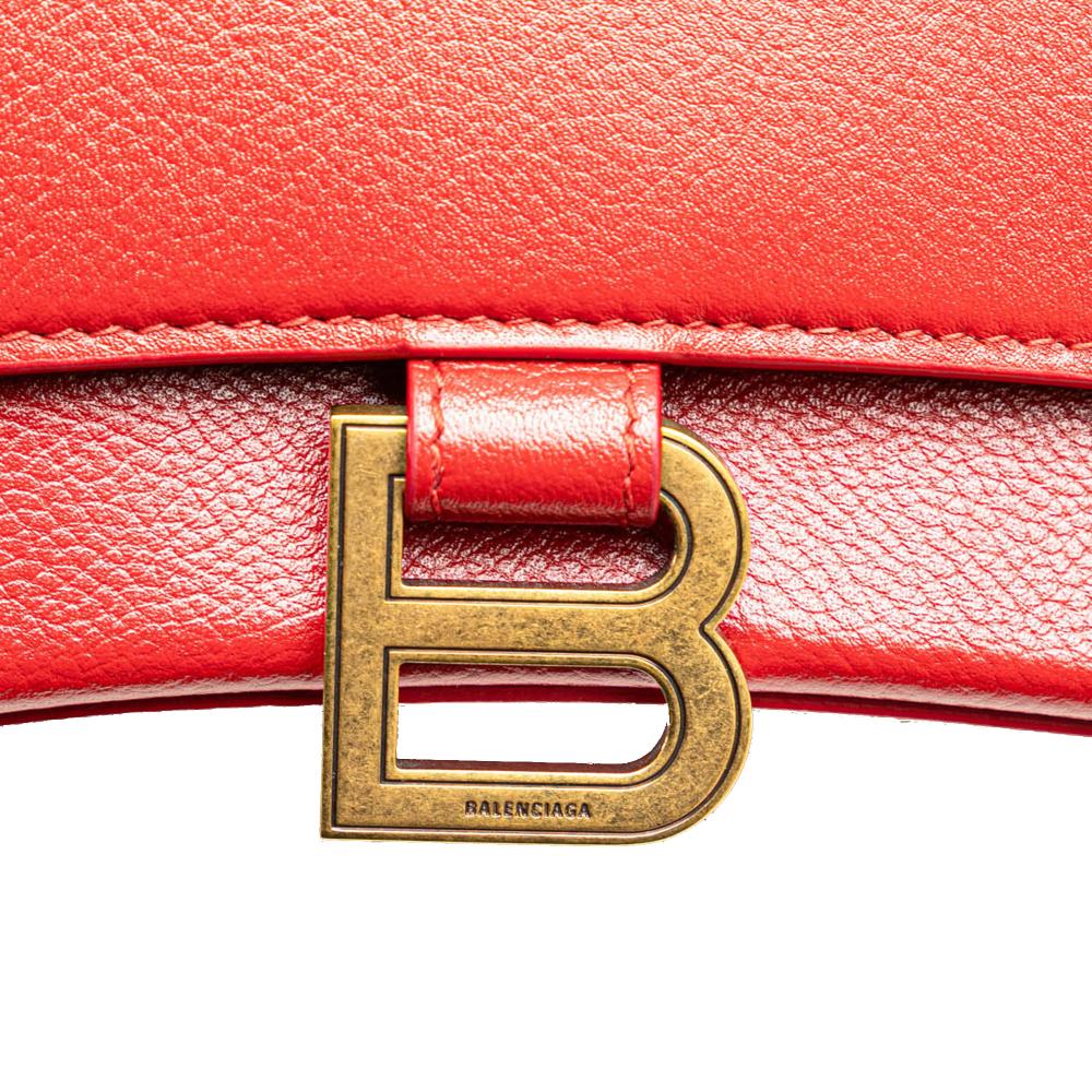 Red Leather Balenciaga Hourglass