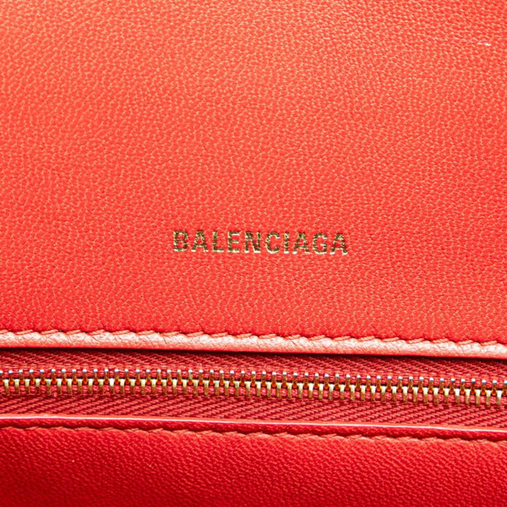 Red Leather Balenciaga Hourglass