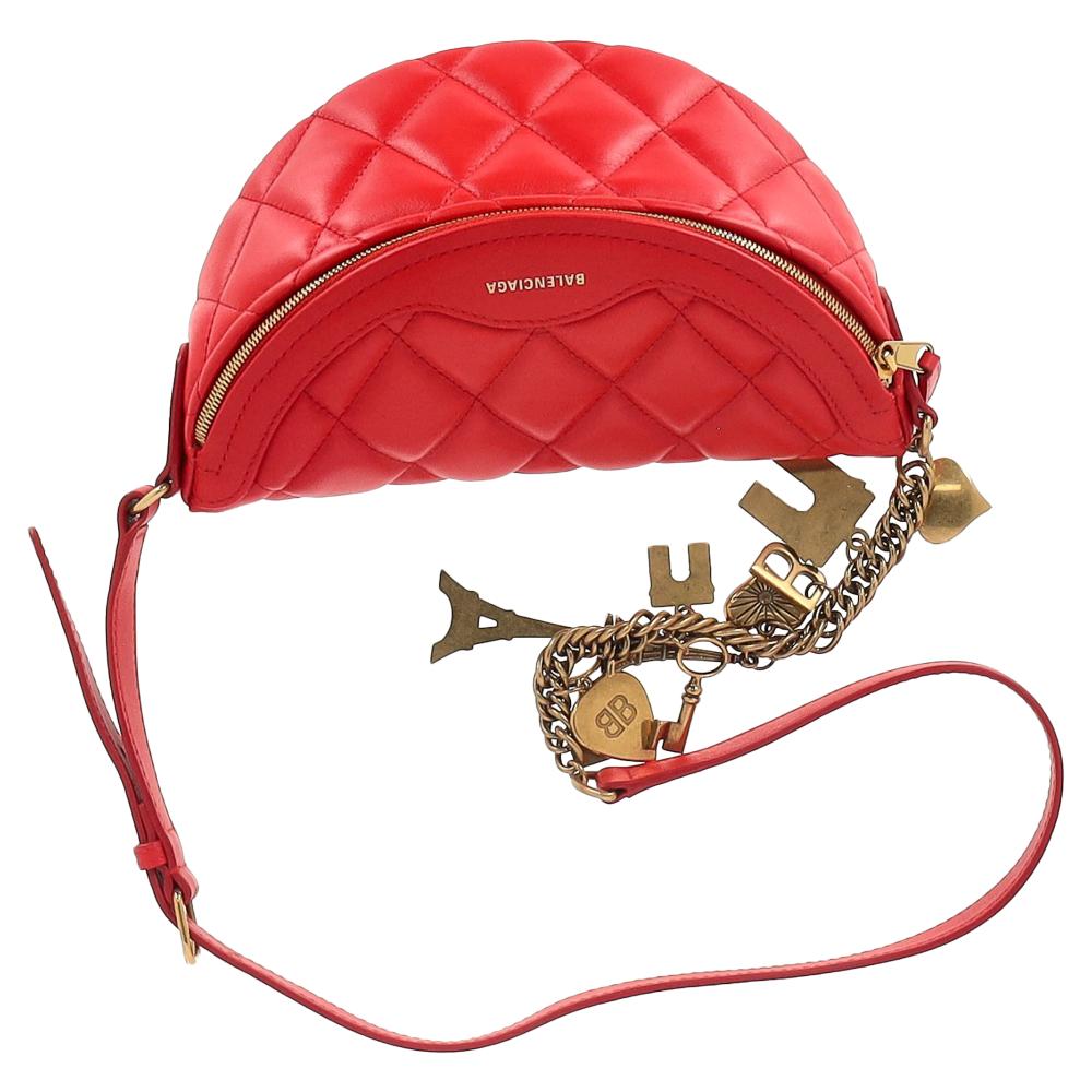 Red Leather Balenciaga Belt Bag