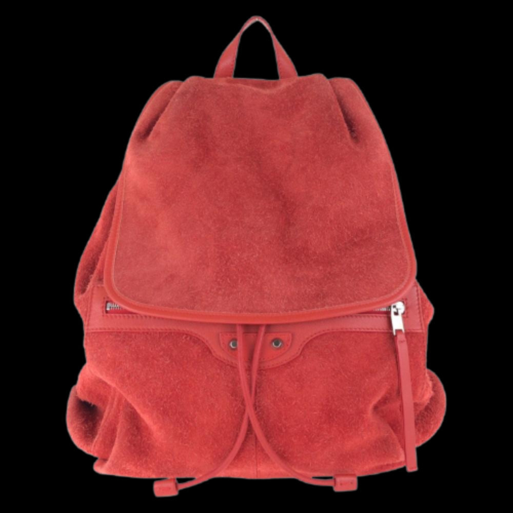 Red Suede Balenciaga Backpack