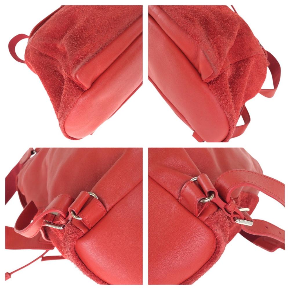 Red Suede Balenciaga Backpack
